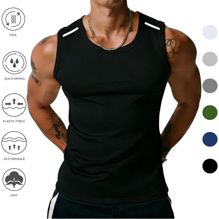 Pack of 4 - Men's Vests Casual Tank Tops Knit Sleeveless Lightweight Tee Muscle Basic T Shirts