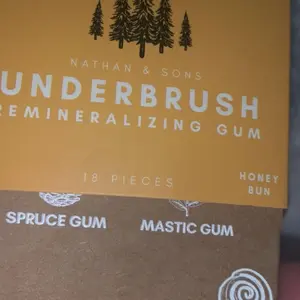 Product Review of Honey Bun  UNDERBRUSH Remineralizing Chewing Gum with Nano-Hydroxyapatite for Teeth and Gum Protection - 30 DAY SUPPLY Sweet Natural from B**d