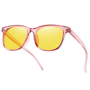 HAOLOTA Night Vision Driving Glasses Polarized HD Yellow Tinted Anti Glare Sunglasses for Men Women Square Shape Lightweight Comfortable Stylish Design Unisex