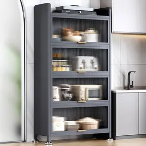 Joybos 3 and 5 Tier Translucent Heavy Duty Metal Multifunctional Kitchen Cabinet Storage Racks Organiser Shelf Installation Steel food & beverage storage holders & racks kitchencabinet