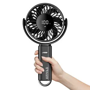 KinYiLO 6-Inch Large Handheld Fan, 6000mAh Battery Portable Fan with 100 Speed Levels, Strong Airflow Personal Fan, 5-30 Hours Working Time, 135° Foldable for Travel, Outdoor, Office