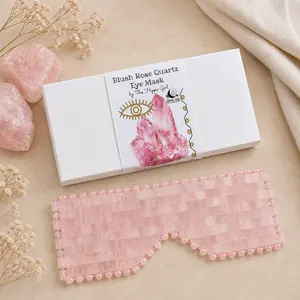 BLUSH ROSE QUARTZ EYE MASK | Cooling Spa Ritual for Eyes, Made of Real Rose Quartz