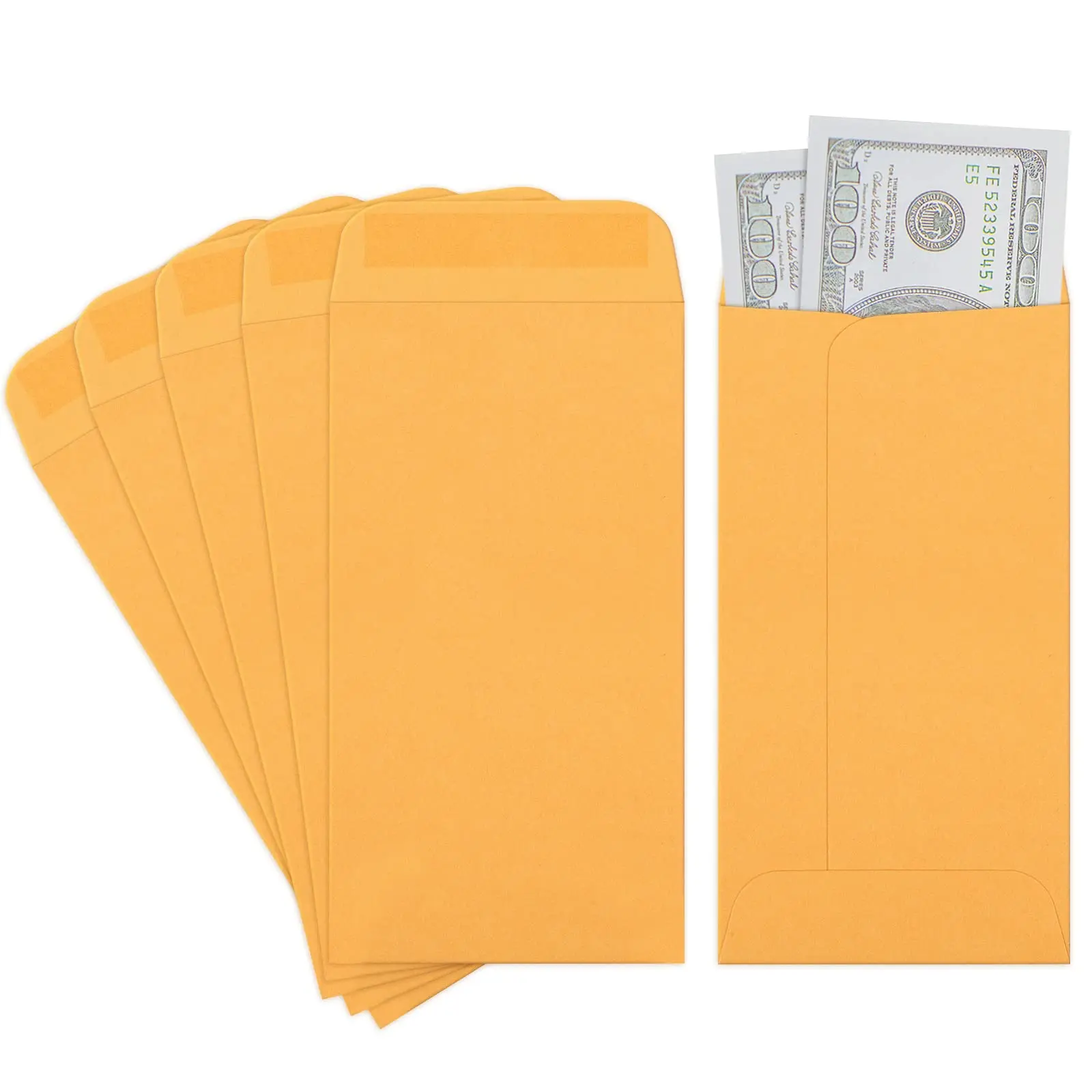 3.5x6.5 Money Envelopes  Brown #7 Small Parts Envelope With Gummed Flap For Seed Budgeting (pack Of 100)