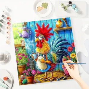 Cartoon Animal Paint by Numbers for Adult,Paint by Number Kit for Beginners,DIY Acrylic Paint Canvas Painting Kits Art ,Home Wall Decor Gift for Her, 20x20 inch(Without Frame)