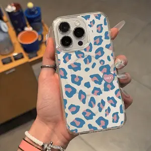 1pc Ins style lucky leopard print magnetic phone case, supports wireless charging, provides drop protection, and features magnetic adsorption. Compatible with iPhone 11/17 Pro Max and Samsung Galaxy S25/S24/S23 Ultra. A perfect Valentine's Day gift.