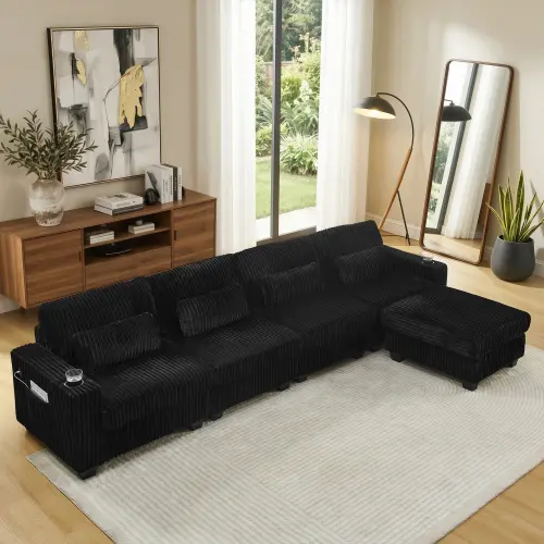 Black+Wood + Foam + 4-Seater