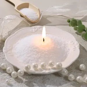 2.2lb/35OZ Candle Sand Wax- White Unscented Sand Candle with 10 Wicks & Wooden Spoon, Non Toxic Wax Beads, Refillable Natural Pearls for Powder Candle Making