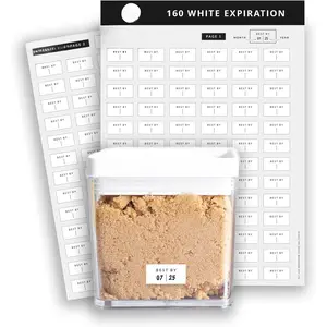 Expiration Date Pantry Labels, 160   Expiration Date Label for Containers, Kitchen Stickers for  Freshness, Use by Meal Prep Labels,  by Write On Labels