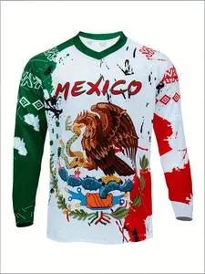 Men's Long Sleeve V-Neck Sportswear, Athletic Shirt, Athletic Fashion Activewear, Graffiti Print, Fitted Regular Fit, Ideal for Casual Wear & Sports Training, All Seasons