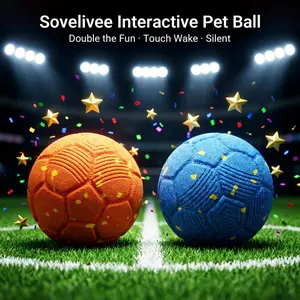 Sovelivee Dog toySmart Interactive Soccer Ball -Automatic Rolling & Self-Play Moving Toy, 2026 SoccerFest Edition, USB Rechargeable, Durable, for Dogs andCats - Your Loyal Brave Guardian That Guards Their FunWhile You' re Away squeaky, Ball Toy Balls, Int