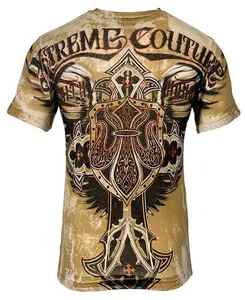 Xtreme Couture By Affliction Men's T-Shirt LOCKDOWN TAN