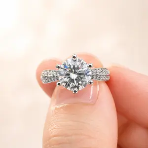J-017WZ-LuxeStone 2CT D VVS1 Moissanite Ring - Hypoallergenic Stainless Steel Wedding Band