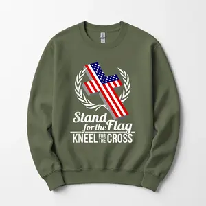 I Stand For The Flag And Kneel For The Cross Sweatshirt | Patriotic Christian Hoodie & T-Shirt for Men & Women | Gift Graphic Apparel