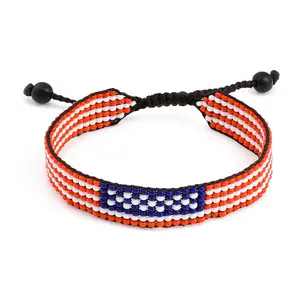 Handmade USA Flag Bracelet - Unisex Adjustable Patriotic Statement Jewelry for Men & Women - Affordable Patriotic Accessory