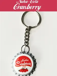 Nuka-Cola Cranberry Fallout 4 Bottle Cap Keychain - Collectible Gaming Accessory