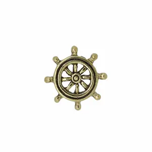 Ship's Wheel Gold Lapel Pin