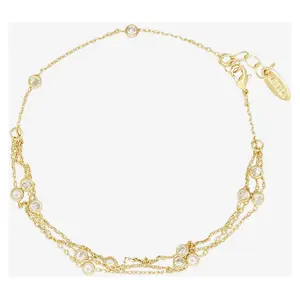 Ettika 2.00 cttw Multi-Chain Fine Detail AnkleBracelet