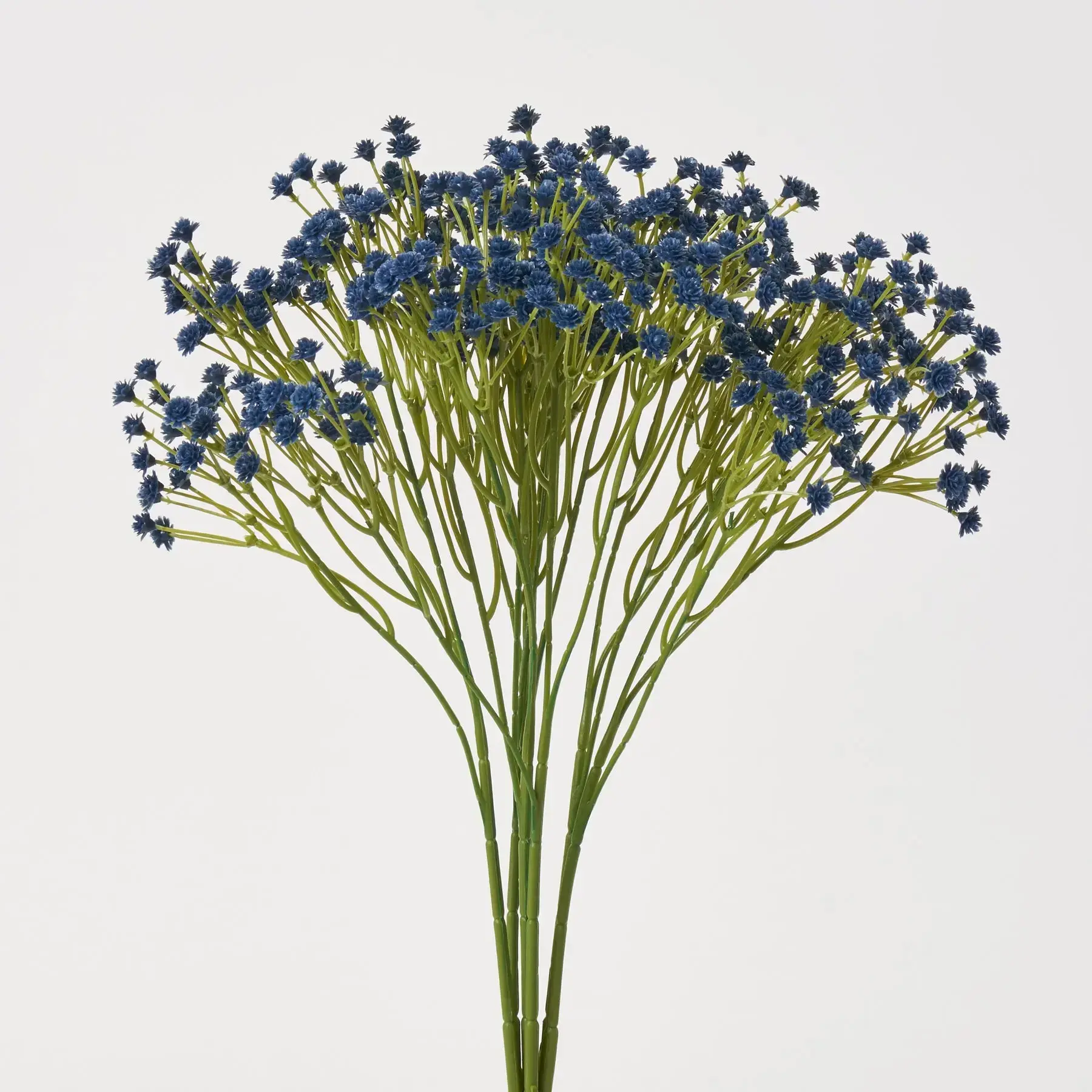 15" Midnight Blue Faux Baby's Breath Gypsophila Stem Bouquet - Decorative Floral Decor for Glass Vase Display, Home Room Supplies (1 Bouquet), One Bouquet