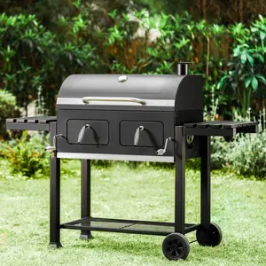 PHI VILLA Extra Large Charcoal BBQ Grill with Easy Clean Full Size Ash Tray, Enamel Grilling Racks, 794 SQ.IN. Cooking Area, Smokeless, Metal Iron Barbecue