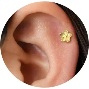 20G/18G/16G Threadless Flat End Earrings Small Nose Thread Cartilage Spiral Needle Jewelry