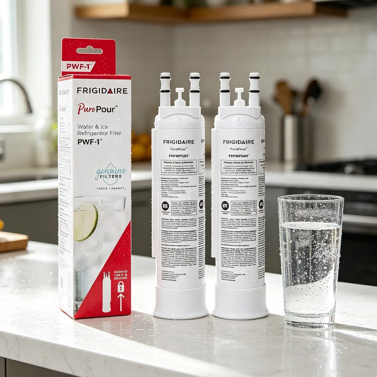 Replacement Water Filter Compatible with Frigidaire FPPWFU01 PurePour PWF-1, Electrolux EPPWFU01 PureAdvantage PWF-1 – Clean Water Filtration Solution, 99% Impurities Removed, 200 Gal High Capacity, BPA-Free, NSF Certified, Appliance-Safe.