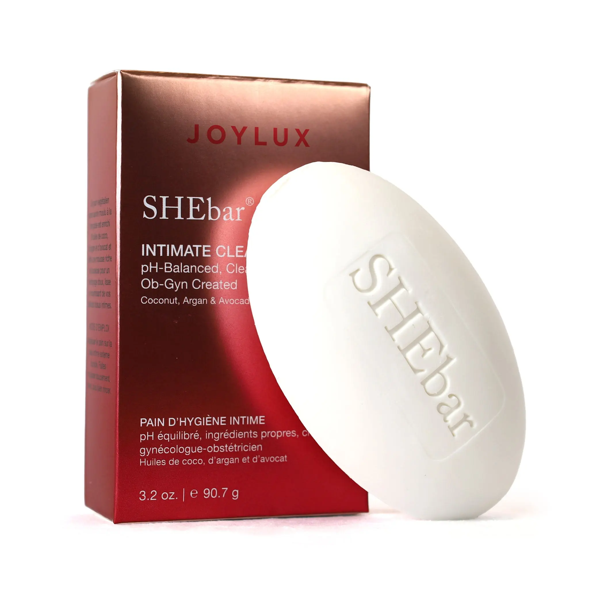 JOYLUX SHEbar Intimate Soap Infused with Coconut, Argan & Avocado Oils for Smooth Nourishing Cleansing 90.7g