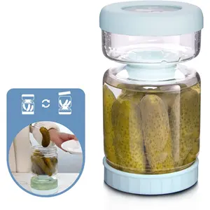 Pickle Jar with Strainer Flip,34oz Pickle Container,Hourglass Pickle Juice Separator Jar for Olives,Gherkins or Sliced,Leakproof Dishwasher Safe