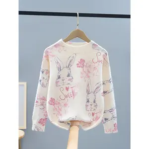Halloween Girls'  Sweater, Cute and Flower Print Knit Pullover Outdoor Holidays - Suitable as Easter Gift Kids-055