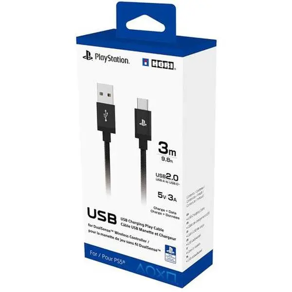 PlayStation 5 Accessory:  Power - HORI USB Charging Play Cable:  Officially Licensed by Sony  [GAMES ACCESSORIES] Playstation 5