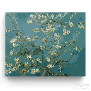 Crafts by Numbers Blooming Almond Tree Paint by Numbers Kit - Vincent Van Gogh DIY Painting Supplies