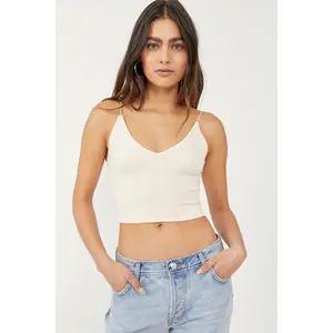 Ribbed V-Neck Brami - Hushed Grain