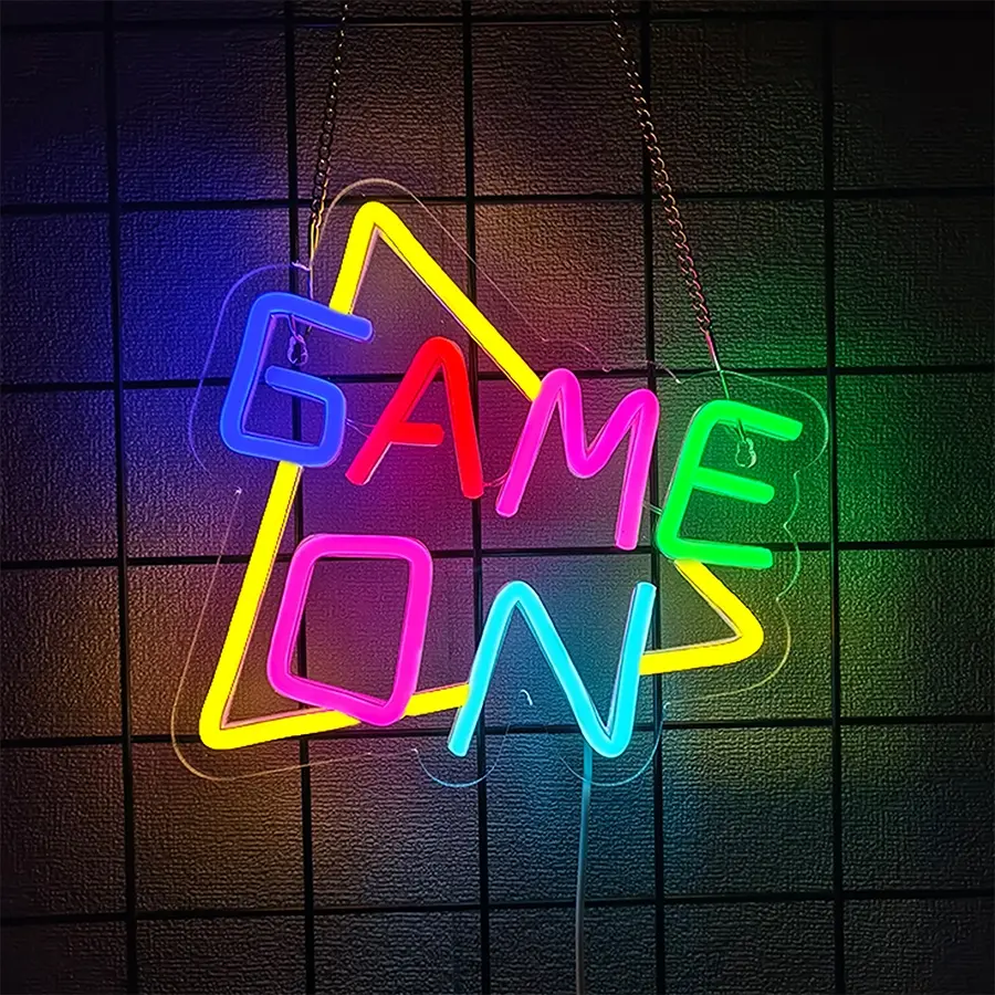 Game Neon Sign LED Wall Decor for Kids Room, Best Gift for Teen Boys, Game Room Decoration, Player Wall Art, Unique Gaming Accessories