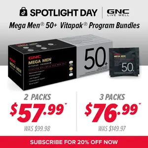 GNC 3-Pack Bundle: man's 50+ Vitapak, Stress & Bone Support, 30 Count, Healthcare, Edible Dietary Supplement, Overall Wellness, Fitness, Jumpstart