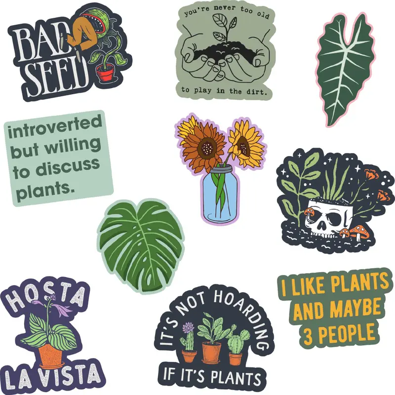 Plants Sticker Extra Large Stickers for Adults Funny Adhesives with Memes Funny Stickers with Colorful Graphic Decals Funny Sarcastic  Multi
