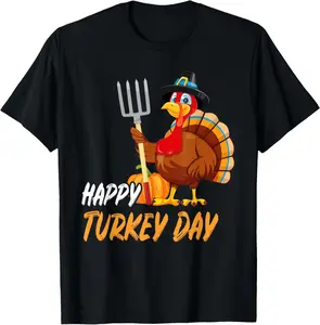 100%cotton Thanksgiving Pilgrim Holiday T-Shirt - Unisex Adult