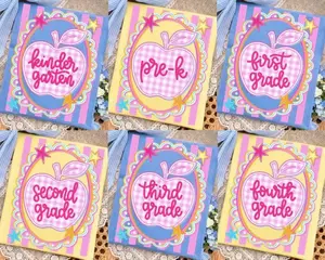Preppy Teacher Apple Comfort Colors T-Shirt, Pink Gingham Graphic Tee, Pre-K to 4th Grade Back To School Shirt, Full Size, Full Color