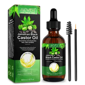 Aliver Castor Hair Oil with Two Tools Brushes, Rich in W-6 Fatty Acids, Hydrating, Moisturizing, Repairs Damaged Split Ends, Nourishes Scalp, Natural Hair Care