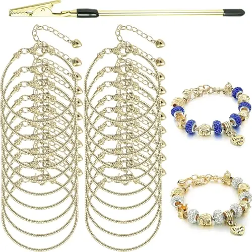 20PCS 6.3 Inch Gold Bracelet