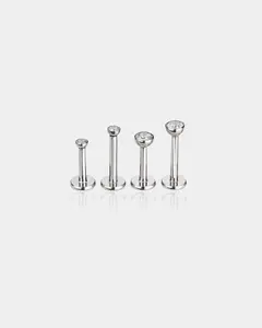 CZ Threadless Push Pin Titanium Cartilage Stud