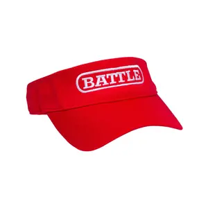 Battle Football Field Visor Hat - Red Adjustable Sun Protection Visor with Moisture-Wicking Properties for Enhanced Comfort