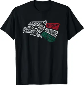 100% Cotton Mexico Flag - Mexican Eagle Aztec Style - Hecho En Mexico T-Shirt