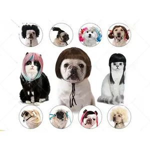 Pet Wigs Dog Wigs Halloween Pet Accessories Curly Hair Straight Hair Cat Wigs