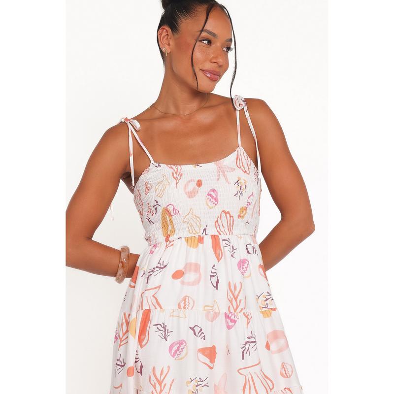 Bairbre Maxi Dress - Pink Beach Print
