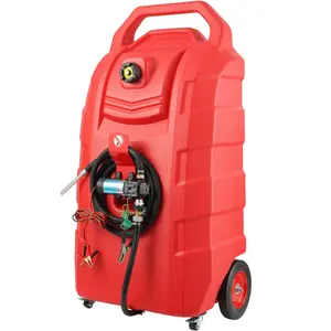 【Spotlight Day】VEVOR Fuel Caddy, Summervibes, 32 Gallon, Portable Fuel Storage Tank On-Wheels, with 12V DC Transfer Pump, Gasoline Diesel Fuel Container with 8.2 ft Hose, Flow Rate 7L/min, for Trucks, Boats, Lawn Mowers FathersDayGift