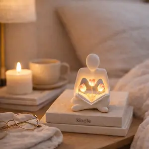Cute Tulip Reading Night Light Aesthetic Bookshelf Desk Decor Lamp for Bedroom Bedside Living Room Perfect Gift Warm LED Tulip Lights Battery Powered Modern Aesthetic Decor