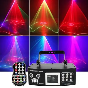 Flashback Events Party Lights 4in1 Laser DJ Full Color RGB+UV LED Strobe with DMX512 Sound Active Control and Remote