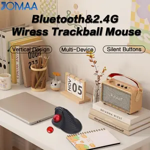 JOMAA Wireless Trackball Mouse Rechargeable Ergonomic Vertical Mouse Bluetooth& 2.4G Plug-and-Play for 3 Devices Compatible with PC/Laptop/Mac/Windows