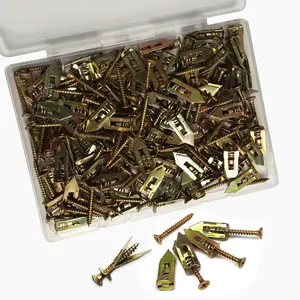 180 count Self Drilling Drywall Anchors with Screws Kit, 90 Zinc Plated Anchors & 90 Heavy-Duty Screws, No Drill Needed,  Wall Anchors for Drywall/Hollow Walls