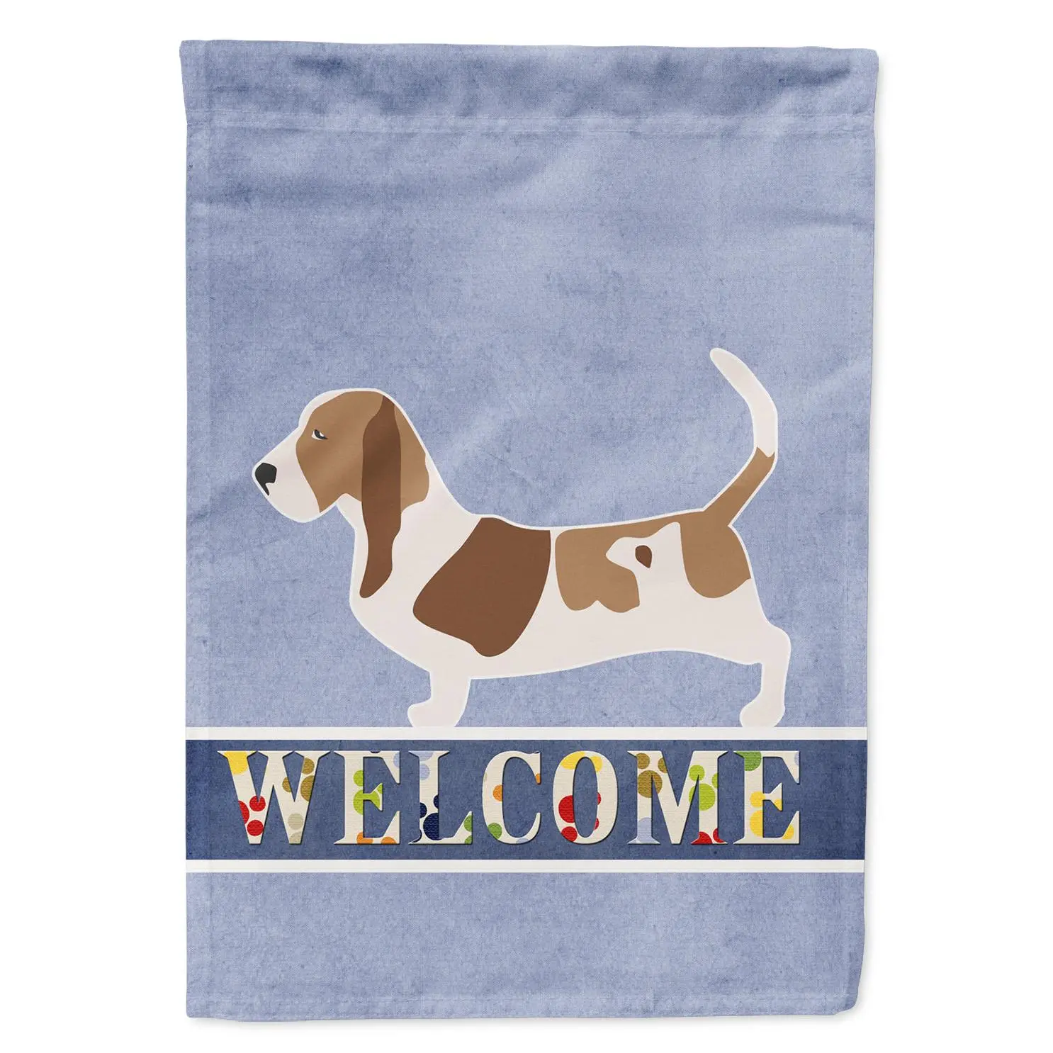 Basset Hound Welcome Garden Flag Mailbox Decorative Yard Banner Outside Patio Artwork for Flower Beds, Garden Size, Multicolor