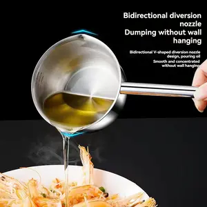 Home Stainless Steel Oil Spreading Small Pot, Mini Frying Pan for Cooking Oil, Versatile Kitchen Tool, Durable Design